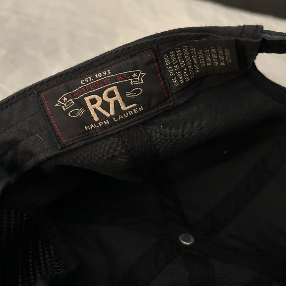 Double RL Cotton Logo Trucker Cap in Dark Navy - Picture 2 of 4
